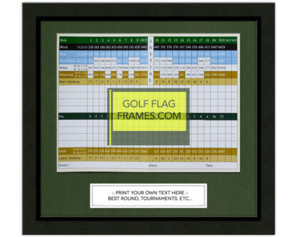 11x10 Black Golf Scorecard Frame Holds Up To 6"x8" card (Moulding blk-001, Choice of Mat Color)