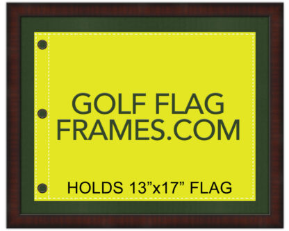 16x20 Brown Frame to Hold 13x17 Golf Flag (Moulding brn-002, Green Mat)