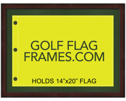 17x23 Brown Frame to Hold 14x20 Golf Flag (Moulding brn-002, Green Mat)