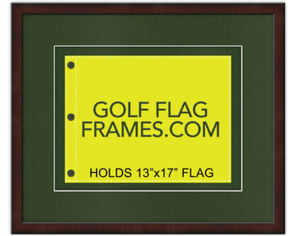 20X24 Brown Frame to Hold 13x17 Flag (Moulding brn-006 Shadowbox, Double Green Mat)