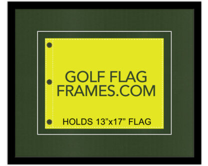 20X24 Black Frame to Hold 13x17 Flag (Moulding blk-004 Shadowbox, Double Green Mat)