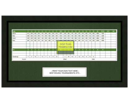 8x15 Black Golf Scorecard Frame Holds Up To 5"x12" card (Moulding blk-001, Green Mat)