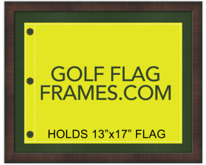 16x20 Brown Frame to Hold 13x17 Golf Flag, (Moulding brn-001, Green Mat)