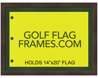 17x23 Brown Frame to Hold 14x20 Golf Flag (Moulding brn-001, Green Mat)