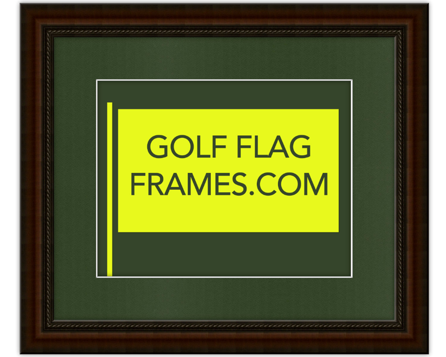 Custom Size Brown Flag Frame (Moulding brn004, Choice of Mat Color