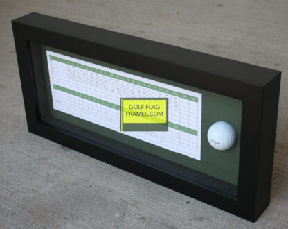 Hole In One 7x17 Black Golf Scorecard & Ball Frame Holds Up To 5"x12" card (Moulding blk-004, Green Mat) - Image 5