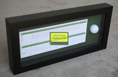 Hole In One 7x17 Black Golf Scorecard & Ball Frame Holds Up To 5"x12" card (Moulding blk-004, Green Mat) - Image 2