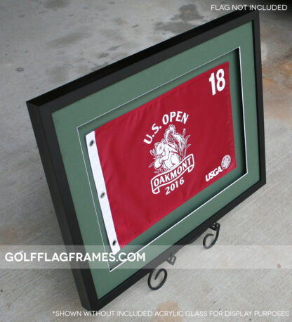 21x27 Black Frame to Hold 14x20 Flag (Moulding blk-004 Shadowbox, Double Green Mat) - Image 3