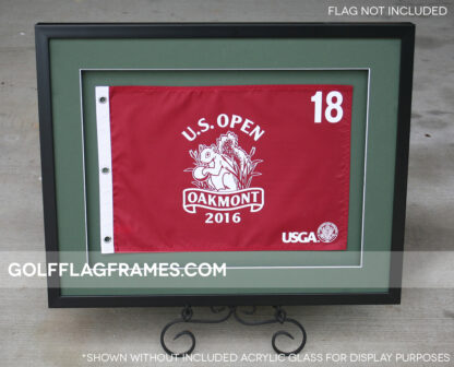 21x27 Black Frame to Hold 14x20 Flag (Moulding blk-004 Shadowbox, Double Green Mat) - Image 4