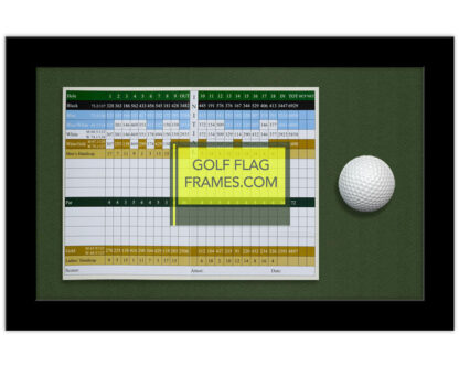 Hole In One 8X13 Black Golf Scorecard & Ball Frame Holds Up To 6"x8" card (Moulding blk-004, Green Mat)