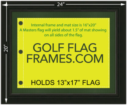 16x20 Black Frame to Hold 13x17 Golf Flag (Moulding blk-002, Reversible Green or Black Mat) - Image 2