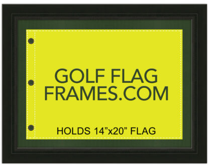 17x23 Black Frame to Hold 14x20 Flag (Moulding blk-002, Reversible Black and Green Mats)