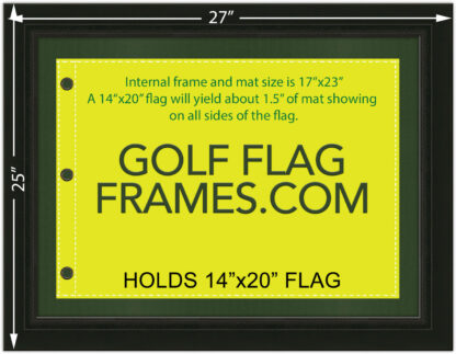 17x23 Black Frame to Hold 14x20 Flag (Moulding blk-002, Reversible Black and Green Mats) - Image 2