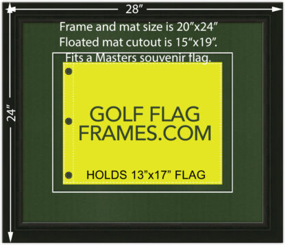 20x24 Black Frame to Hold 13x17 Golf Flag (Moulding blk-002, Double Green Mat) - Image 2