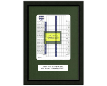 9x13 Black Golf Scorecard Frame Holds Up To 6"x8" Vertical Card (Moulding blk-001, Green Mat)