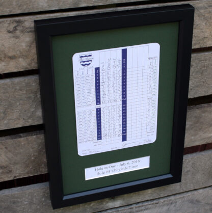 9x13 Black Golf Scorecard Frame Holds Up To 6"x8" Vertical Card (Moulding blk-001, Green Mat) - Image 3