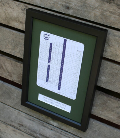 9x13 Black Golf Scorecard Frame Holds Up To 6"x8" Vertical Card (Moulding blk-001, Green Mat) - Image 2