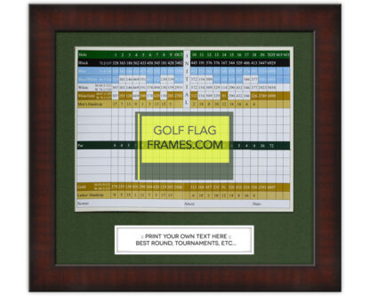 11x10 Brown Golf Scorecard Frame Holds Up To 6"x8" card (Moulding brn-002, Green Mat)