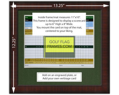 11x10 Brown Golf Scorecard Frame Holds Up To 6"x8" card (Moulding brn-001, Green Mat) - Image 2