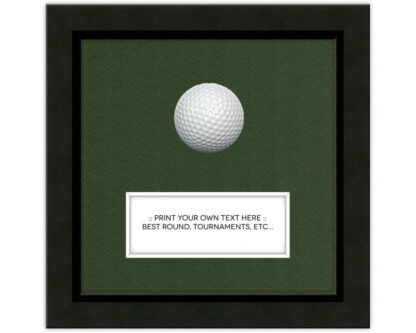 Hole In One 7X7 Black Golf Ball Frame With 1"X4" Verbiage Box (Moulding blk-004, Green Mat)