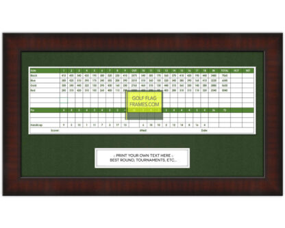 8x15 Brown Golf Scorecard Frame Holds Up To 5"x12" card (Moulding brn-002, Green Mat)