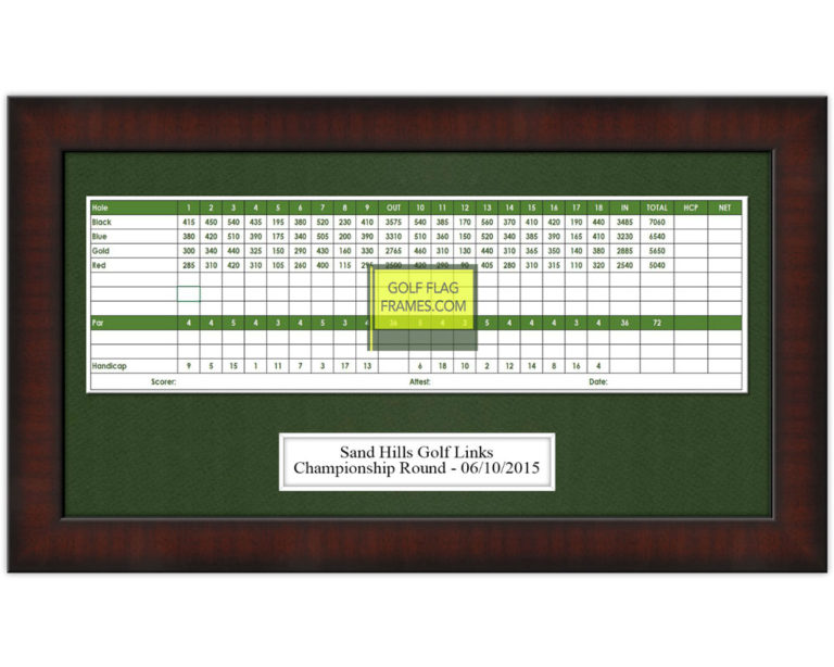 This golf scorecard frame holds a 5x12 scorecard. It is 8x15 and is made from moulding 7352.