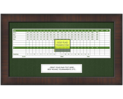 8x15 Brown Golf Scorecard Frame Holds Up To 5"x12" card (Moulding brn-001, Green Mat)