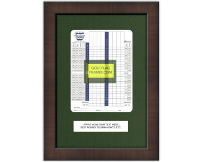 9x13 Brown Golf Scorecard Frame Holds Up To 6"x8" Vertical Card (Moulding brn-001, Green Mat)