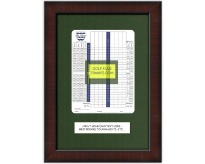 9x13 Brown Golf Scorecard Frame Holds Up To 6"x8" Vertical Card (Moulding brn-002, Green Mat)