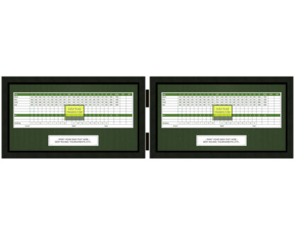 8x15 Hinged Black Golf Scorecard Frame Holds Up To 5"x12" card (Moulding blk-001, Green Mat)