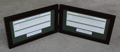 8x15 Hinged Brown Golf Scorecard Frame Holds Up To 5"x12" card (Moulding brn-001, Green Mat) - Image 5