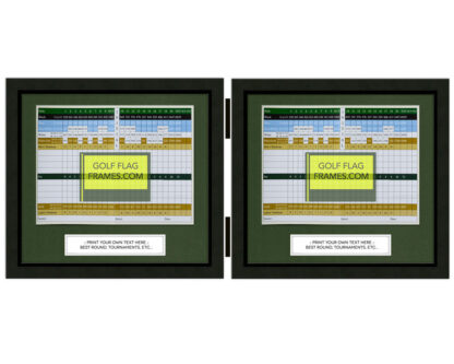 11x10 Hinged Black Golf Scorecard Frames Holds Up To 6"x8" card (Moulding blk-001, Green Mat)