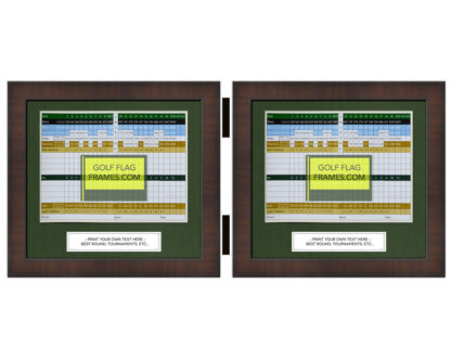 11x10 Hinged Brown Golf Scorecard Frames Holds Up To 6"x8" card (Moulding brn-001, Green Mat)