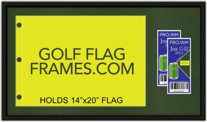 17x30 Black Frame to Hold 14x20 Flag & Tickets (Moulding blk-001, Reversible Green and Black Mat) - Image 5