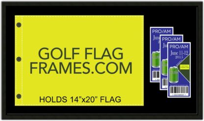 17x30 Black Frame to Hold 14x20 Flag & Tickets (Moulding blk-001, Reversible Green and Black Mat) - Image 6