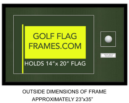 21X33 Black Frame to Hold 14x20 Flag with Ball and Verbiage (Moulding blk-004 Shadowbox, Green Mats) - Image 4