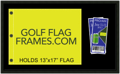 16x27 Black Frame to Hold 13x17 Golf Flag & Tickets (Moulding blk-001, Reversible Green and Black Mat) - Image 4