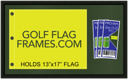 16x27 Black Frame to Hold 13x17 Golf Flag & Tickets (Moulding blk-001, Reversible Green and Black Mat) - Image 5