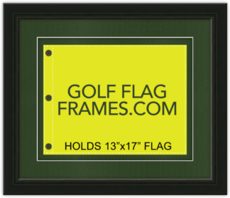 20x24 Black Frame to Hold 13x17 Golf Flag (Moulding blk-003, NEW Fairway Green Double Mat)
