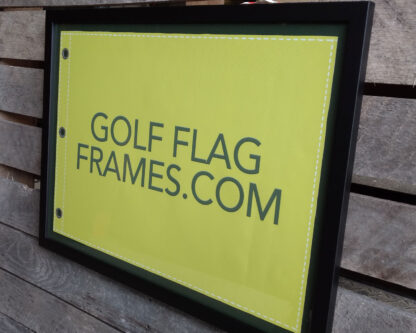 Compact Black Frame to Hold up to 14x20 Golf Flag (Moulding blk-007, Reversible Black or Green Mat)