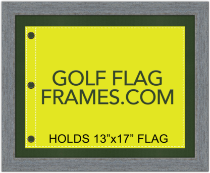 16x20 Barnwood Frame to Hold 13x17 Golf Flag (Moulding brn-009, Green Mat)