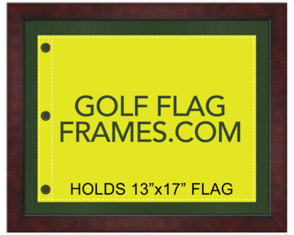 MASTERS SPECIAL 16x20 Brown Frame to Hold 13x17 Golf Flag (Moulding brn-008, Reversible Black or Green Mat) LIMITED TIME SALE