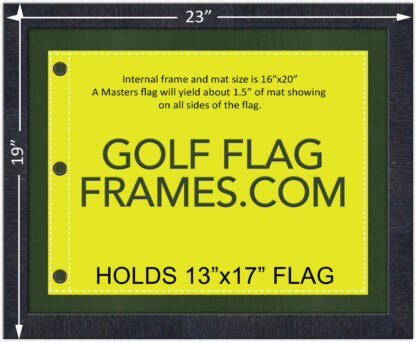 16x20 Black Frame to Hold 13x17 Golf Flag (Moulding blk-006, Reversible Black or Green Mat) - Image 2