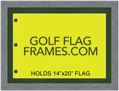 17x23 Barnwood Frame to Hold 14x20 Golf Flag (Moulding brn-009, Green Mat)