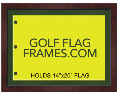 17x23 Brown Frame to Hold 14x20 Golf Flag (Moulding brn-008, Reversible Black or Green Mat)