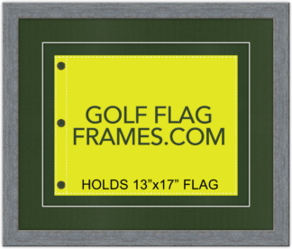 20x24 Barnwood Frame to Hold 13x17 Golf Flag (Moulding brn-009, Double Fairway Green Mat)