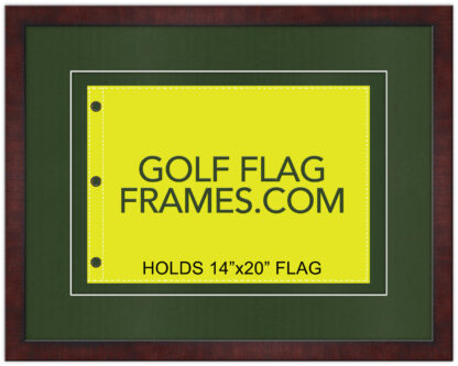 21x27 Brown Frame to Hold 14x20 Golf Flag (Moulding brn-008, Double Green Mat)