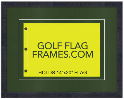 21x27 Black Frame to Hold 14x20 Golf Flag (Moulding blk-006, Double Green Mat)