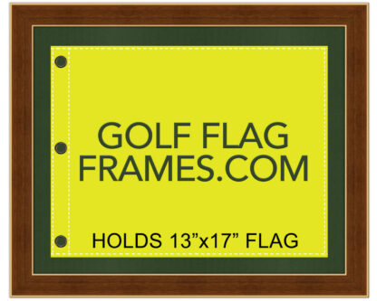 16x20 Brown Frame to Hold 13x17 Golf Flag (Moulding brn-010, Green Mat)