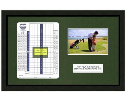 10x16 Black Golf Scorecard Picture Frame Holds Up To 6"x8" Vertical Scorecard and 4x6 or 5x7 Photo (Moulding blk-001, Green Mat) - Image 4